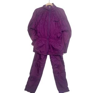 FILA 90s Tracksuit Vintage Jacket Pants Purple Pockets Windbreaker - size Medium